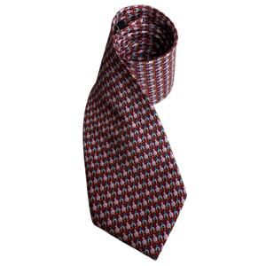 Jos A Bank Executive Silk Necktie Red Blue Duck Bird Novelty Print Preppy